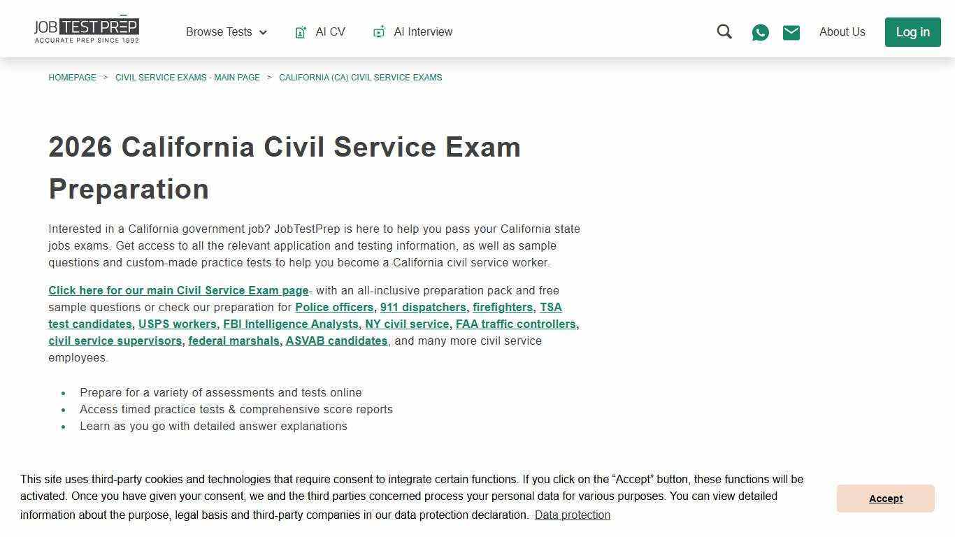 Prepare for the 2026 California Civil Service Exam - JobTestPrep