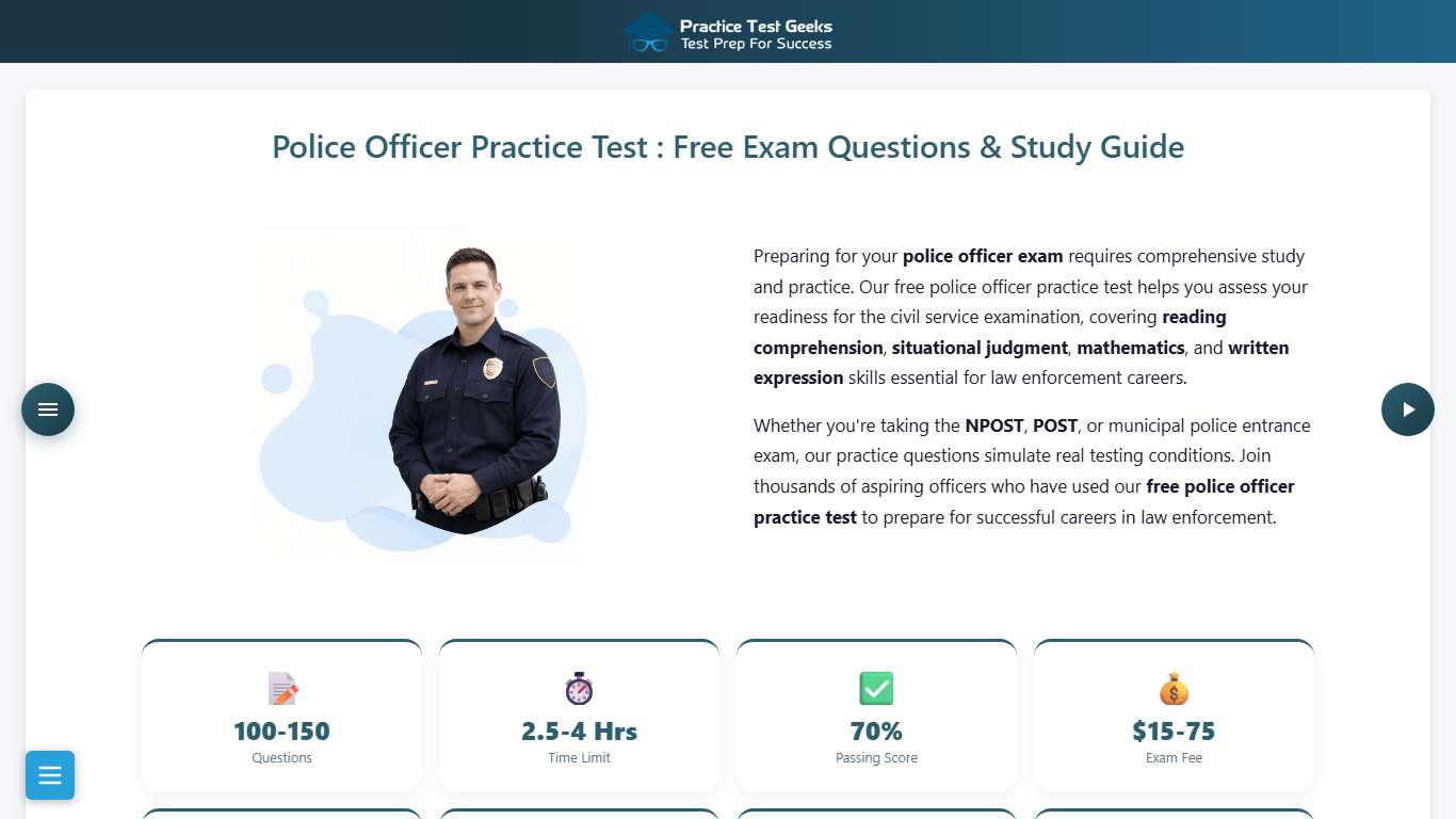 Police Officer Practice 2026 Test : Free Exam Questions & Study Guide